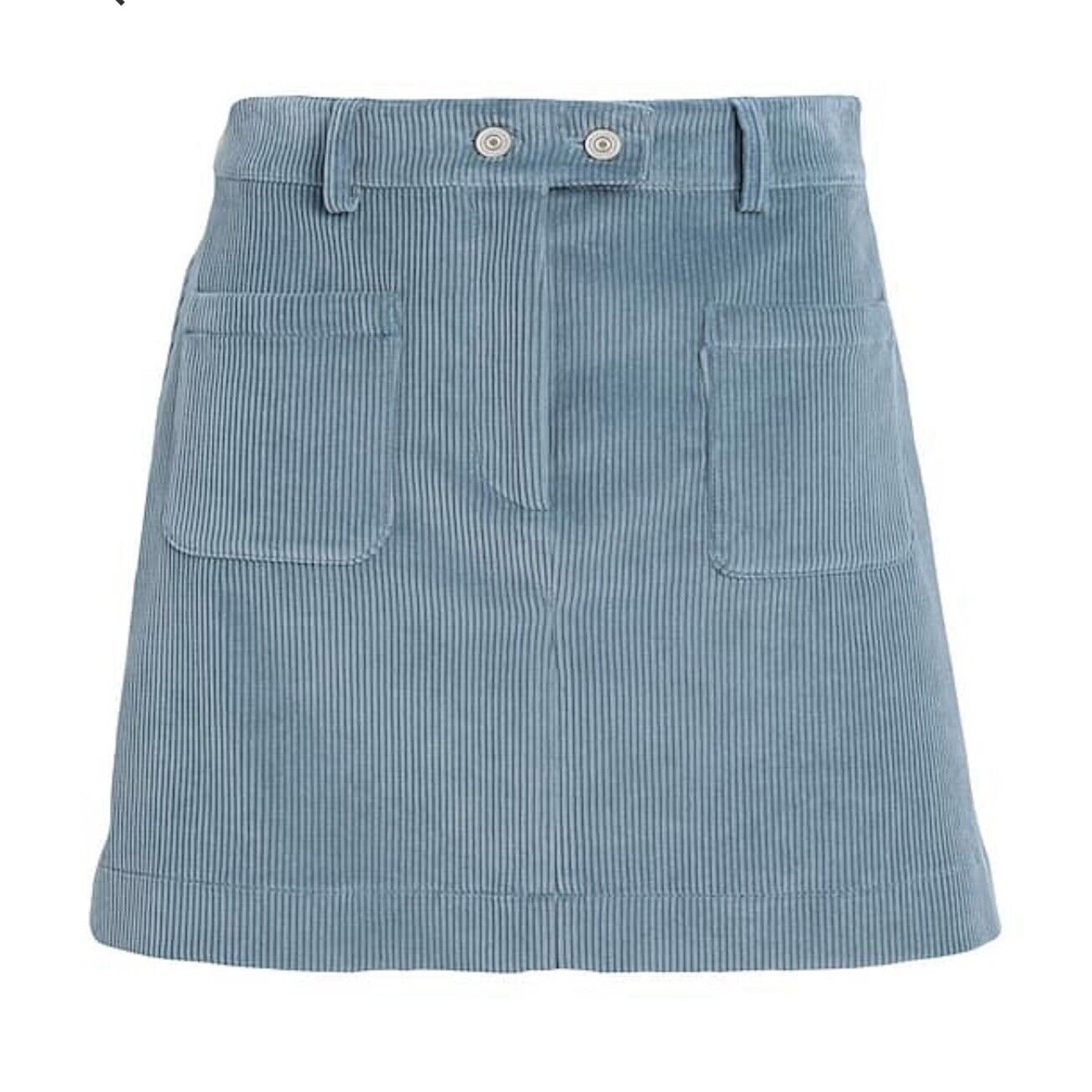 $325 Paul Smith Women's Mini Corduroy Skirt 100% Cotton Pocket Blue 46 Us 10
